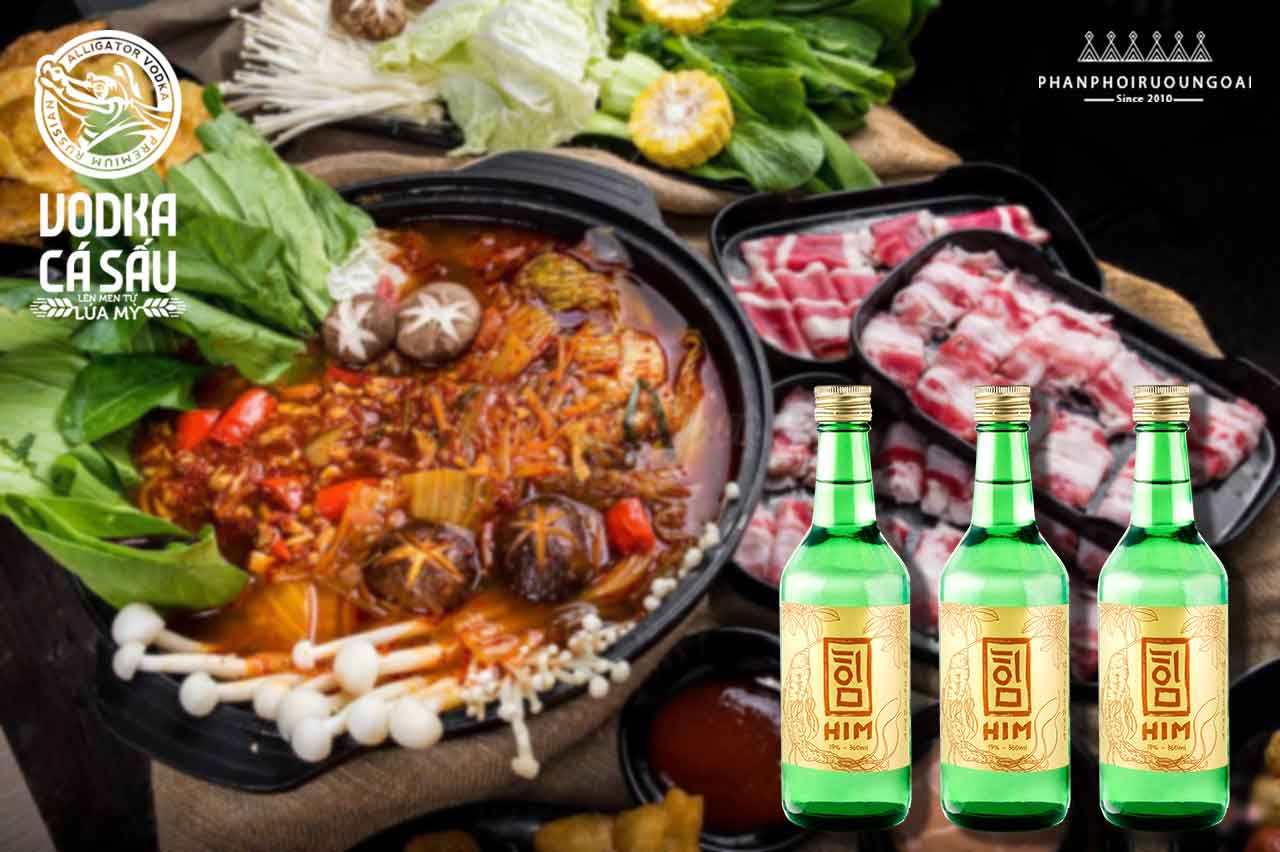 Món lẩu ngon không thể thiếu Rượu Soju Sâm Him 