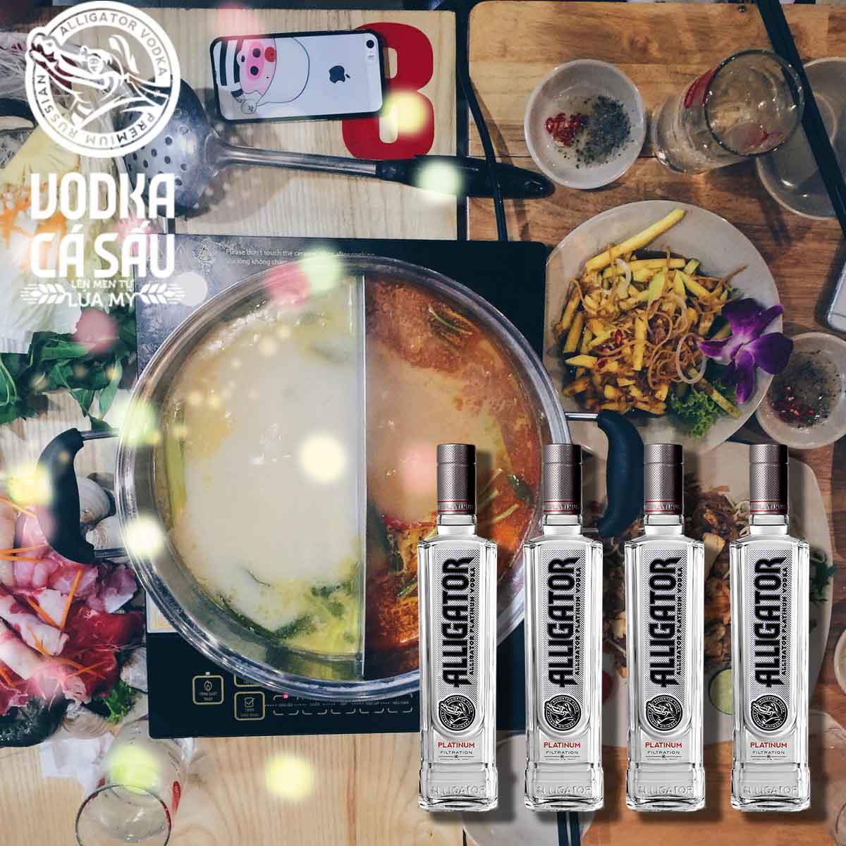 Món ăn phù hợp rượu Vodka Cá Sấu