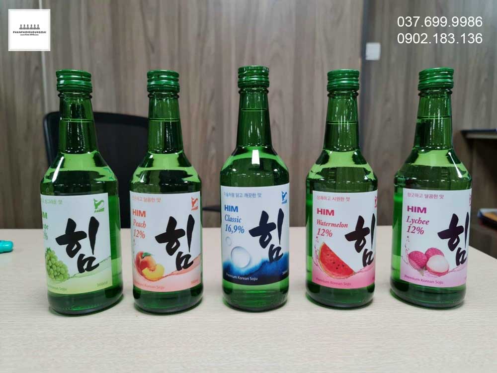 hình ảnh thực tế các loại rượu Soju HIM của Hàn Quốc